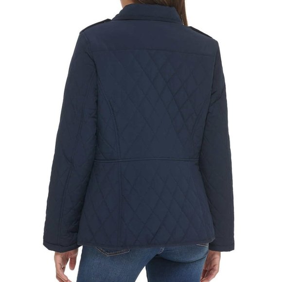 NWoT Tommy Hilfiger Womens Diamond Quilted Winter Coat Size S Navy $180 8D114 - Picture 2 of 5